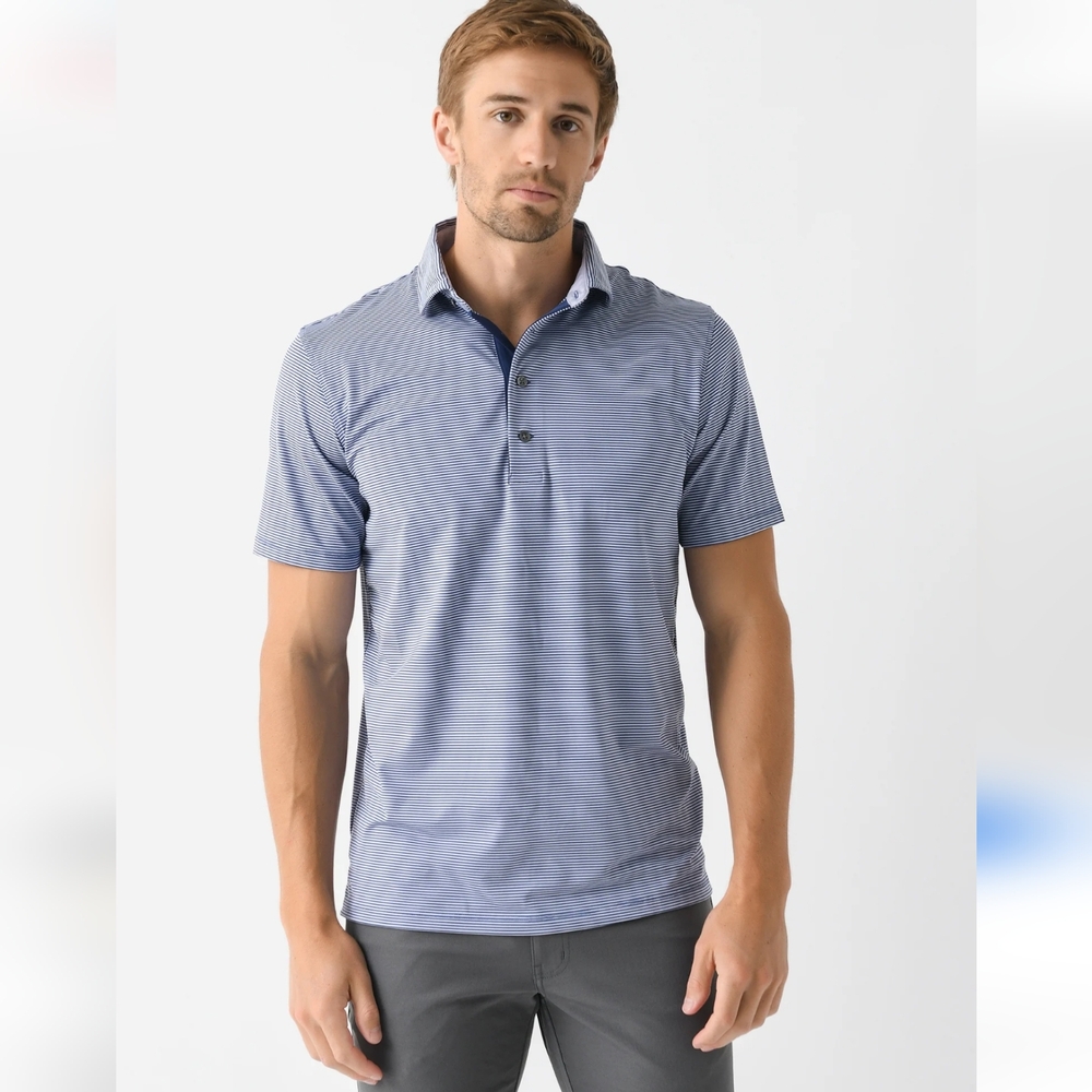Greyson Purple/ White Stripped Polo